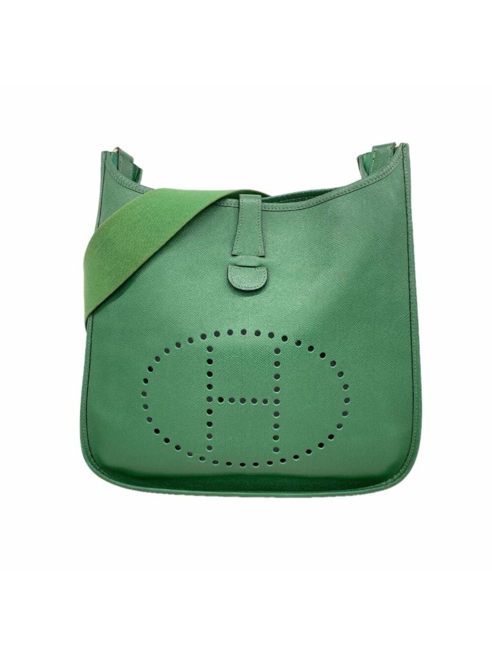 Hermes Shoulder Bag Evelyne Courchevel Bamboo Gold